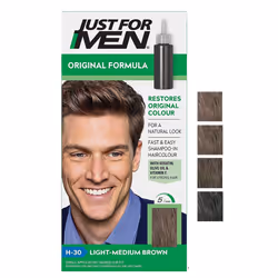 Just For Men Original Formula Light-Medium Brown Hair Dye, Targets Only The Grey Hairs, Restoring The Original Colour For a N ...