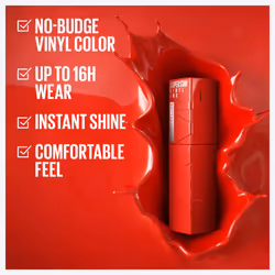 Maybelline New York Lip Colour, Smudge-free, Long Lasting up to 16h, Liquid Lipstick, Shine Finish, SuperStay Vinyl Ink, 115 Peppy