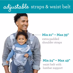 Infantino - Flip Advanced 4-in-1 Carrier - Ergonomic - Convertible - Face-in Face-Out - Front Back - Older Babies - Adjustable - 8-32 lbs - Blue Camo