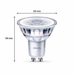 PHILIPS LED Classic Spot Light Bulb 3 Pack [Warm White 2700K - GU10] 50W, Non Dimmable. for Home Indoor Lighting