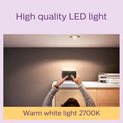 PHILIPS LED Classic Spot Light Bulb 3 Pack [Warm White 2700K - GU10] 50W, Non Dimmable. for Home Indoor Lighting