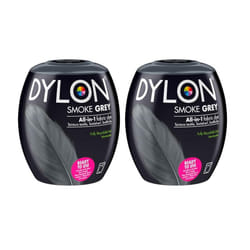 DYLON Washing Machine Fabric Dye Pod for Clothes & Soft Furnishings, Smoke Grey, 350 g (Pack of 2)