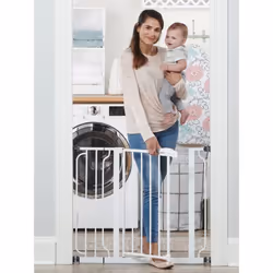 Regalo Easy Step Metal Walk Thru Gate, White, Fits Spaces between 29" to 37.5" wide and 30" height.