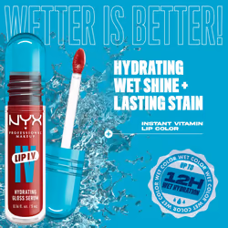 NYX Professional Makeup Lip IV Hydrating Gloss Stain, Lip Gloss, Up to 12HR Hydration, High Pigment, Wet Shine Finish, Slash N' Spice