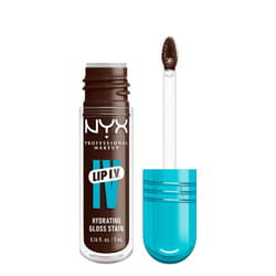 NYX Professional Makeup Lip IV Hydrating Gloss Stain, Lip Gloss, Up to 12HR Hydration, High Pigment, Wet Shine Finish, Espresso Soak