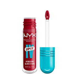 NYX Professional Makeup Lip IV Hydrating Gloss Stain, Lip Gloss, Up to 12HR Hydration, High Pigment, Wet Shine Finish, Red-y. Set. Wet!