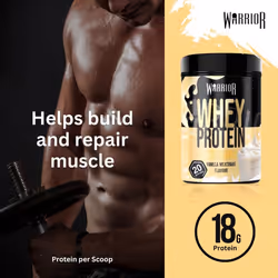 Warrior Whey Protein Powder 500g - Up to 36g* Protein per Shake â Low Sugar - Drink - Amazing Taste - 20 Servings - GMP Certified (White Chocolate)
