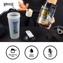 Warrior Whey Protein Powder 500g - Up to 36g* Protein per Shake â Low Sugar - Recovery Drink - Amazing Taste - 20 Servings - GMP Certified (Coconut)
