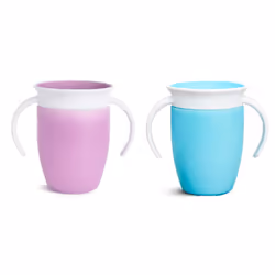 Munchkin Miracle 360 Sippy | Trainer Toddler | BPA Free Baby & Toddler Cups |Baby Cup| Leakproof | 6+ Months| 7oz/207 ml |2 P ...