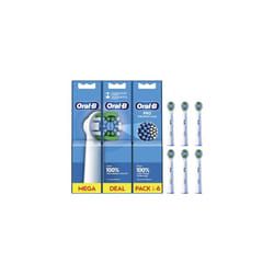 Oral-B Pro Precision Clean Electric Toothbrush Head, X-Shape and Angled Bristles for Deeper Pack of 6 Toothbrush Heads, Suitable for Mailbox, White