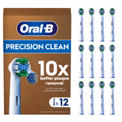 Oral-B Pro Precision Clean Electric Toothbrush Head, X-Shape And Angled Bristles for Deeper Pack of 12 Toothbrush Heads, Suit ...