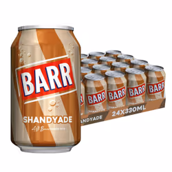 BARR since 1875, 24 Pack Shandyade 0% Alcohol, Non-Alcoholic Flavoured Fizzy Drink Cans "Fizzingly Fun" - 24 x 330ml Cans