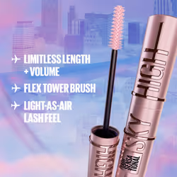 Maybelline New York Lash Sensational Sky High Mascara, Volumising & Lengthening Mascara, Washable Flake-Free Black + Burgundy Haze (Duo Bundle)