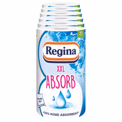 Regina XXL Absorb Kitchen Roll - 6 Rolls | 75 Extra Large Sheets per Roll for Increased Absorbency | for Extra Big Spills | F ...