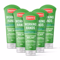 O'Keeffe's Working Hands, 80ml Tubes (5 Pack) - Hand Cream for Extremely Dry, Cracked Levels, Creates a Protective Layer & Pr ...