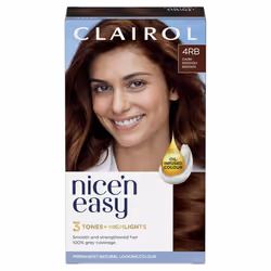 Clairol Nice'n Easy CrÃ¨me, Natural Looking Oil Infused Permanent Hair Dye, 4RB Dark Reddish Brown