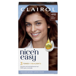 Clairol Nice'n Easy CrÃ¨me, Natural Looking Oil Infused Permanent Hair Dye, 4RB Dark Reddish Brown