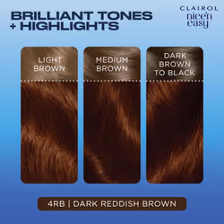 Clairol Nice'n Easy CrÃ¨me, Natural Looking Oil Infused Permanent Hair Dye, 4RB Dark Reddish Brown