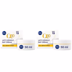 NIVEA Q10 Anti-Wrinkle Power Firming Day Cream SPF 15 (50ml), Anti-Wrinkle Face Cream Identical Q10 and Creatine, Face Cream  ...