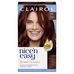 Clairol Nice'n Easy CrÃ¨me, Natural Looking Oil Infused Permanent Hair Dye, 5M Medium Mahogany Brown