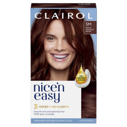 Clairol Nice'n Easy CrÃ¨me, Natural Looking Oil Infused Permanent Hair Dye, 5M Medium Mahogany Brown