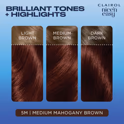 Clairol Nice'n Easy CrÃ¨me, Natural Looking Oil Infused Permanent Hair Dye, 5M Medium Mahogany Brown