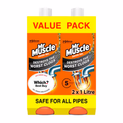 Mr Muscle Drain Unblocker, Sink & Drain Cleaner, Fast Acting Heavy Duty Gel Formula, 3x Better Than Bleach, Safe for All Pipe ...