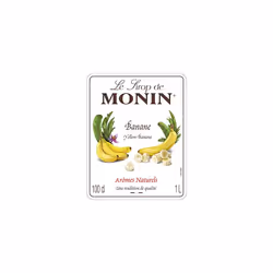 MONIN Premium Yellow Banana Syrup 1L for Cocktails Mocktails. Vegan-Friendly, Allergen-Free, 100% Colourings. Pair with Caramel for Banoffee Syrup
