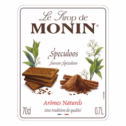 MONIN Premium Speculoos Syrup 700ml for Coffee and Cocktails. Vegan-Friendly, Allergen-Free, 100% Natural Flavours and Colourings.