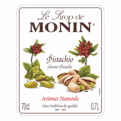 MONIN Premium Pistachio Syrup 700ml for Coffee and Cocktails. Vegan-Friendly, Allergen-Free, 100% Natural Flavours and Colourings