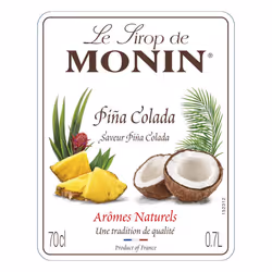 MONIN Premium Pina Colada Syrup 700ml for Cocktails and Mocktails. Vegan-Friendly, Allergen-Free, 100% and Colourings. Perfect for PiÃ±a Coladas