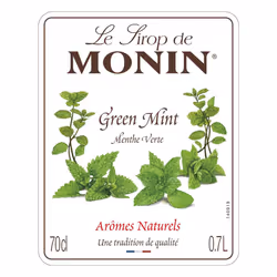 MONIN Premium Green Mint Syrup 700ml for Cocktails and Mocktails. Vegan-Friendly, Allergen-Free, 100% Natural Flavours