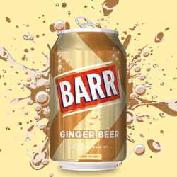 BARR since 1875, 24 Pack Classic Ginger Beer, Low Sugar & Non-Alcoholic Fizzy Drink "Fizzingly Fun" - 24 x 330ml Cans