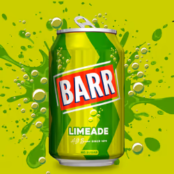 BARR since 1875, 24 Pack Zingy Limeade, Zero No Sugar Lime Flavoured Fizzy Drink "Fizzingly Fun" - 24 x 330ml Cans