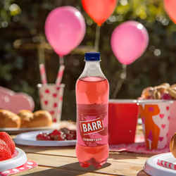 BARR since 1875, 12 Pack Cherryade, Zero No Sugar Cherry Flavoured Fizzy Drink "Fizzingly Fun" - 12 x 500ml Bottles