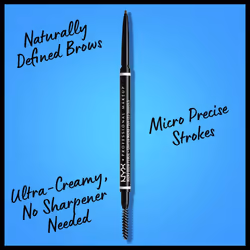NYX Professional Makeup Micro Brow Pencil, Dual Ended with Mechanical Brow Pencil and Spoolie Brush, Pack of 2, Shade: Ash Brown