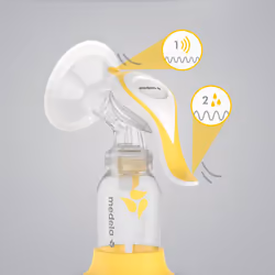 Medela Harmony Manual Breast Pump, Compact Swiss Design with PersonaFit Flex Shields and Medela's 2-Phase Expression Technology