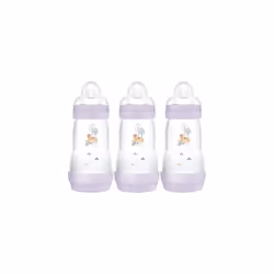 MAM Easy Start Self Sterilising Baby Bottle Pack of 3 (3 x Bottle with Medium Flow MAM Teats Size 2, Newborn Essentials, Pink ...