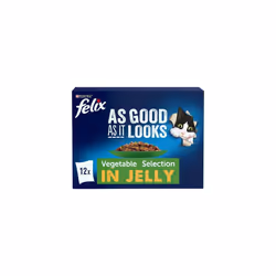 FELIX As Good As it Looks Vegetable in Jelly Wet Cat Food 12x85g (Pack of 4)