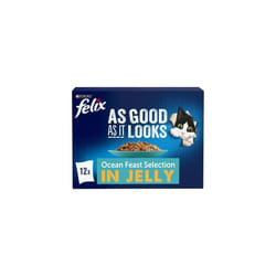 FELIX As Good As it Looks Ocean Feasts Wet Cat Food 12x85g (Pack of 4)