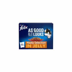 FELIX As Good As it Looks Meaty Selection in Jelly Wet Cat Food 12x85g (Pack of 4)