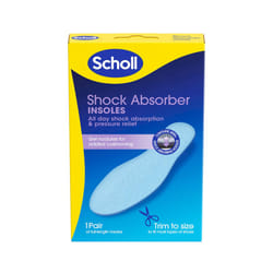 Scholl Shock Absorber Insoles - Contain Over 3000 Gel Nodules for All Day Shock Breathable Washable Shoe Insoles, Trim to Fit, UK Size 3-12, 1 Pair