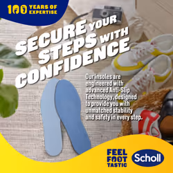 Scholl Shock Absorber Insoles - Contain Over 3000 Gel Nodules for All Day Shock Breathable Washable Shoe Insoles, Trim to Fit, UK Size 3-12, 1 Pair