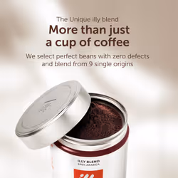 illy Coffee - Intenso Filter Coffee - Dark Roast - 100% Arabica Coffee - Ideal for Filter/Cafetiere Preparation - 250g Tin
