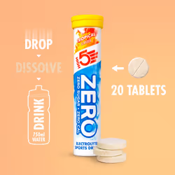 HIGH5 ZERO Electrolyte Tablets | Hydration Tablets Enhanced with Vitamin C | 0 Calories & Sugar Wellness | Tropical, 160 Tablets (20x, Pack of 8)