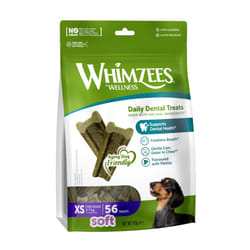 WHIMZEES By Wellness Softer Dog Dental Sticks, 56 Pieces, Size XS, Dog Chews Small Breeds, Gentle Care, Suitable Senior Dogs, Grain-Free, Rawhide-Free