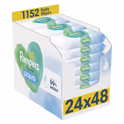 Pampers Harmonie Aqua Baby Wipes 24 Packs of 48 Wipes = 1152 Baby Wet Wipes, Help restore natural skin pH,delicate lotion wit ...