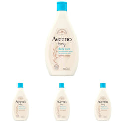 Aveeno Baby Baby Gentle Bath and Wash, White, 400 ml (Pack of 4)