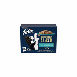 Felix Deliciously Sliced Adult Wet Cat Food Ocean Selection 12x80g, Pack of 4