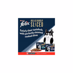 Felix Deliciously Sliced Adult Wet Cat Food Ocean Selection 12x80g, Pack of 4